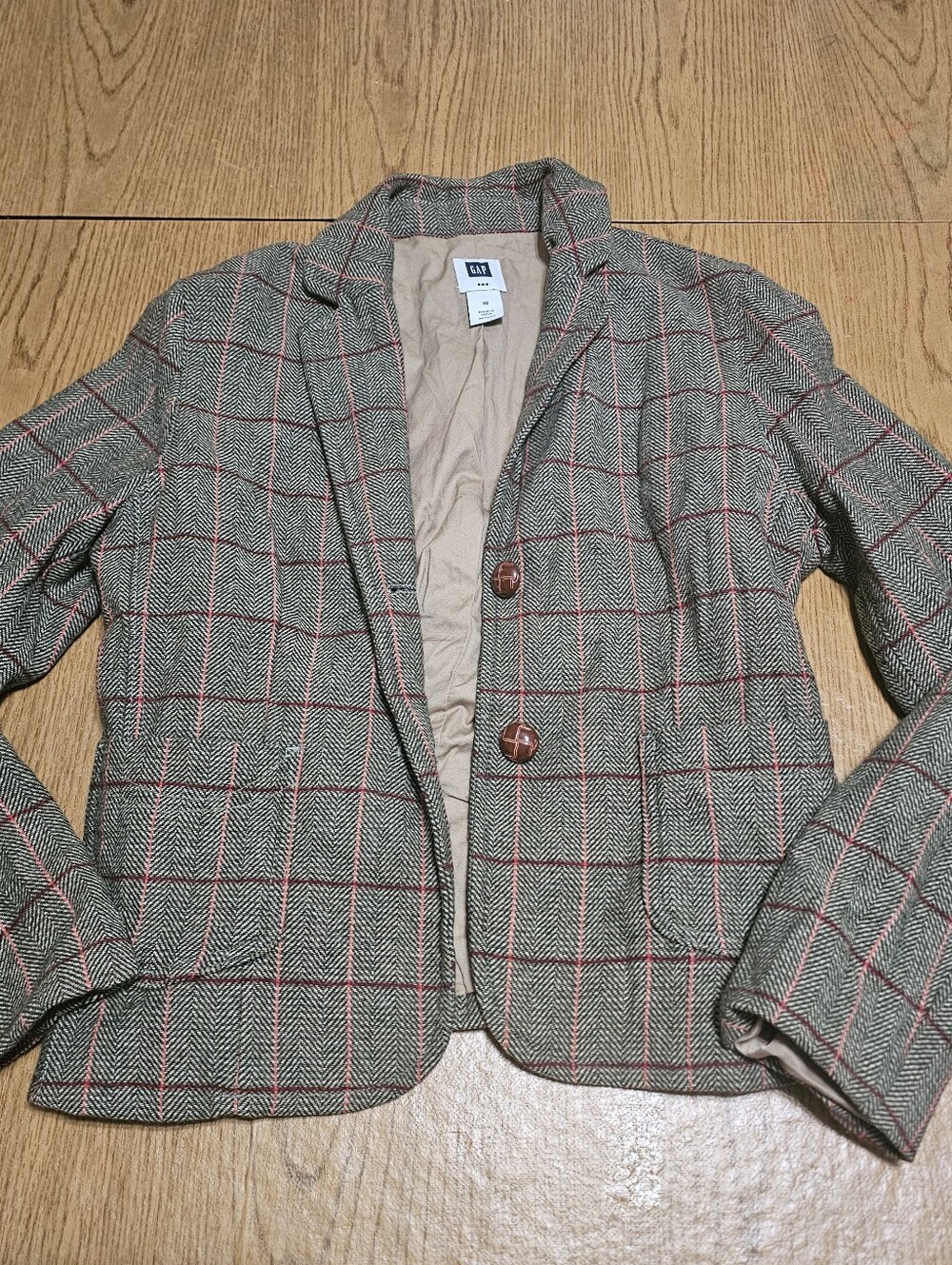 Gap Vintage Preppy Plaid Wool Blazer 10